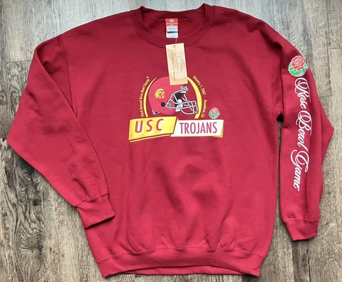 USC Trojans 2007 Rose Bowl Sweatshirt Men’s Size Large Red Football NCAA Cover