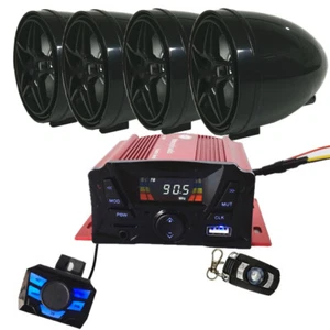 CWZ Motorcycle bluetooth Wireless 4 Speaker Audio System Stereo MP3 For ATV UTV - Picture 1 of 9