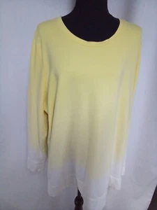 d&co womans yellow and white ombre sweatshirt sz XL - Picture 1 of 8