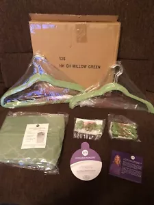 25 Joy Mangano Huggable Hangers * Clips Hooks Garment Bag * Willow Green Silver - Picture 1 of 8