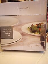 Tahari Home 10.5” Ceramic Dinner Plates  Set of Four