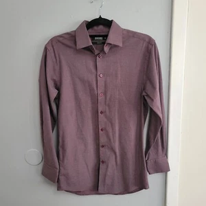 Murano Long Sleeve Dress Shirt 14.5/32 Red Stretch Spread Collar HerringboneNWOT - Picture 1 of 10
