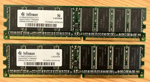 2 x Infineon 256MB DDR RAM (512 MB total)– HYS64D32300HU-5 PC3200 / 400 MHz - Picture 1 of 2