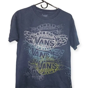 Vans Off The Wall Boy's T- Shirt. Short Sleeve. Blue. Size L. Classic Fit - Picture 1 of 8