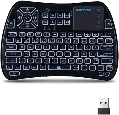 iPazzPort Bluetooth+2.4G mini keyboard with IR learning, backlit, touchpad Mouse - Image 1 of 4