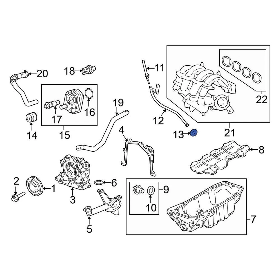 For Ford Focus 2000-2011 Ford W701261S300 Engine Oil Dipstick Tube O-Ring Foto 1 de 1