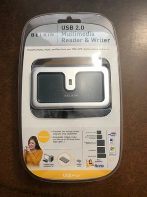 NEW Belkin USB 2.0 Multimedia Reader & Writer F5U249v P47181 Windows MAC Memory - Image 1 of 2