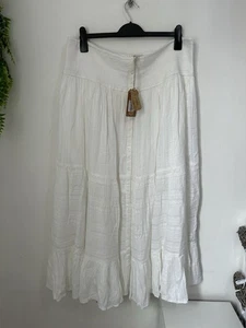 Fat Face WB Rhea Beach White Maxi Skirt Size Uk 20 Regular NWTs - Picture 1 of 11
