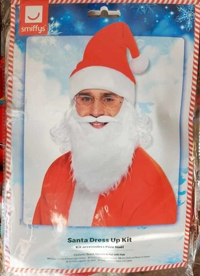 Kit de Vestir a Papá Noel Disfraz Barba Sombrero Peluca Gafas Especificaciones Papá Claus Navidad Foto 1 de 2