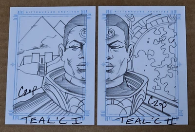 Stargate SG-1 Season 4 TEAL'C I & II SketchaFEX Sketch Card Set by CZOP - Image 1 of 2