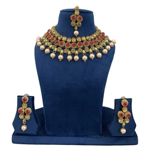 Choker Pearl Necklace Set For Women Fashion Jewellery Party Wear - Picture 1 of 6