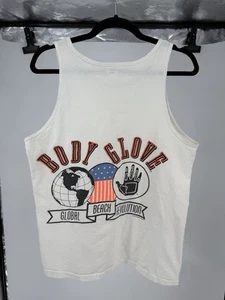 Camiseta sin mangas BODY GLOVE Global Beach Revolution de colección de los años 80 puntada única MED - Imagen 1 de 6