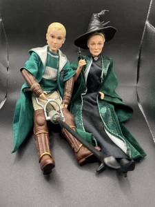 Lot of 2 Harry Potter Figures Dolls 10-12" Draco And Minerva McGonagall - Picture 1 of 2
