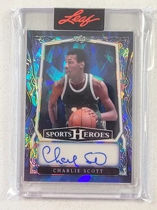 Charlie Scott 2/4 Encased Leaf Auto Sports Heroes - Imagen 1 de 2
