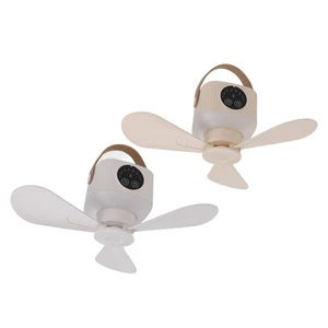 A USB Powered Ceiling Fan With Light 4 Speed Timing Function 7200mAh Battery - Picture 1 of 30