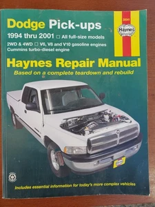 Dodge Pick Up Repair Manual 2001 2000 1999 1998 1997 1996 1995 1994 V6 V8 V10 - Picture 1 of 6