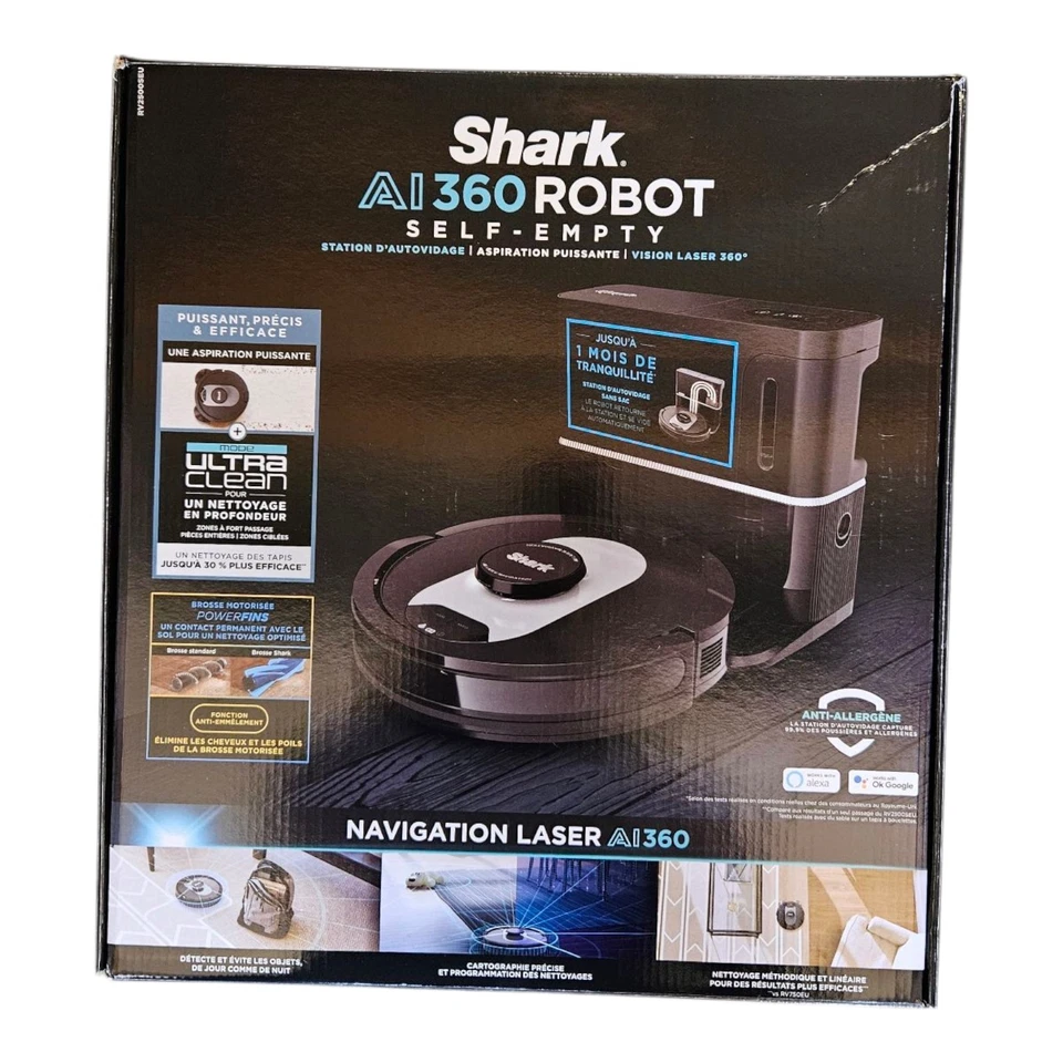 Shark AI360 Self-Empty Saugroboter - Schwarz/Grau (RV2500SEU)