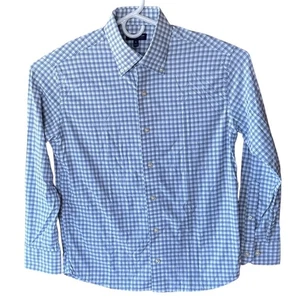 Camisa artesanal Peter Millar Crown para hombre mediana azul a cuadros manga larga con botones - Imagen 1 de 7