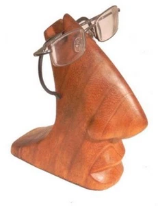 GLASSES HOLDER GLASSES STAND WOOD NOSE GLASSES CASE DECORATION FOR GLASSES - Picture 1 of 1