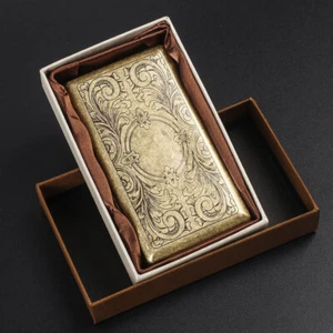 Estuche con soporte para cigarrillos retro de metal bronce para cigarrillos tamaño King o años 20** - Imagen 1 de 8