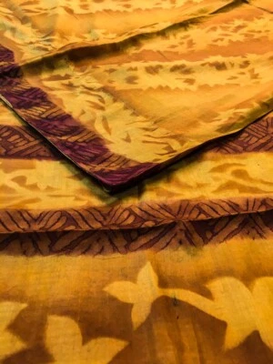 Tela de material de seda reciclado estampado sari seda 100 % pura vintage PSS16584 Foto 1 de 4