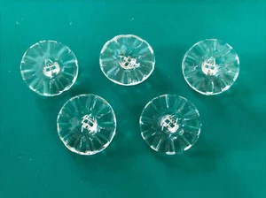 Vtg Set 5 Clear Plastic Flower Buttons 7/8” Shank - Picture 1 of 12