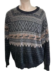Vtg 60s 70s Sweater Shirt Kennington Grunge Striped Acrylic Mens - Picture 1 of 4