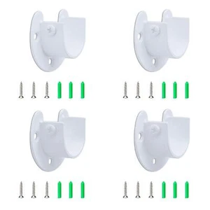 U Shape Shower Rod Holder 4pcs Curtain Rod Bracket Stainless Steel Closet Rod... - Picture 1 of 6