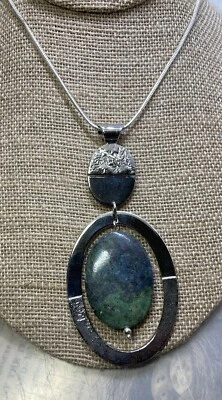 DOMINIQUE DINOUART DDD Ruby Zoisite 925S Articulated Pendant Necklace 19” 34.1g - Image 1 of 4