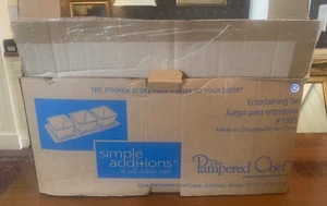 NEW PAMPERED CHEF SIMPLE ADDITIONS ENTERTAINING SET WITH GREEN PLATTER #1985 - Picture 1 of 3