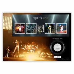 Queen Live Limited Edition ONLY 750 Silver Proof Coin & Stamps Cover ULTRA RARE - Imagen 1 de 5