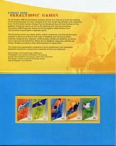 MINT 2000 PARALYMPICS PARALYMPIC GAMES STAMP PACK - Picture 1 of 1