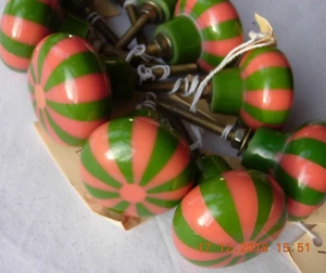 Interni Grigio Francese - Pomelli per Cassetti in Osso Rosa e Verde 10 Pezzi - Foto 1 di 5