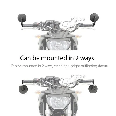 Espejo de extremo de barra x1 redondo negro COLIN para Moto Guzzi V7 III Racer roscado barra OEM Foto 1 de 4