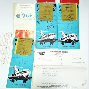 3 Consecutive 1971 Frontier Airlines Tickets & Starr Travel Agency Price Invoice - Picture 1 of 8