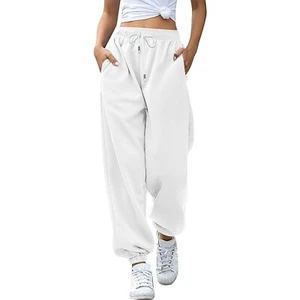 Women's Bottom Sweatpants Linen Easeful Breathable Elasticated Waist Plus Size - Picture 1 of 13