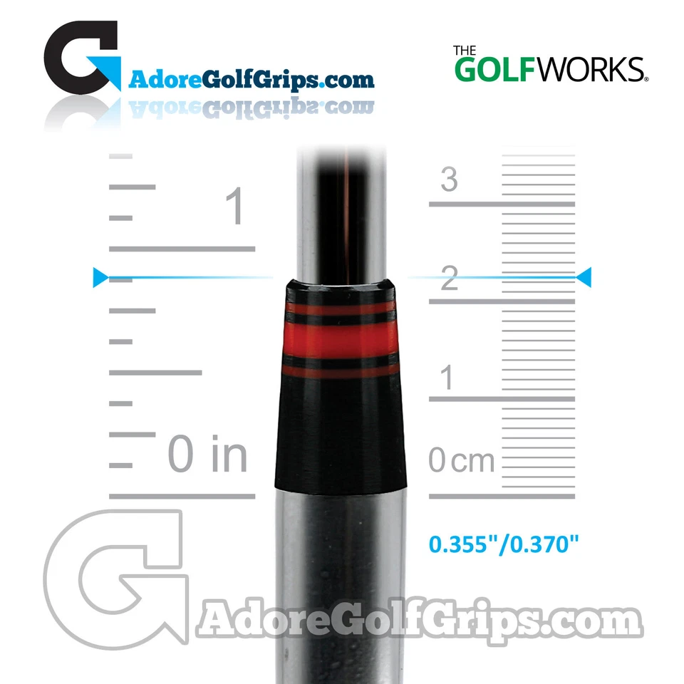 The GolfWorks 6R Designer Eisenbeschläge 0,355"" - 0,370"" (22,25 mm) - schwarz/rot - Bild 1 von 1