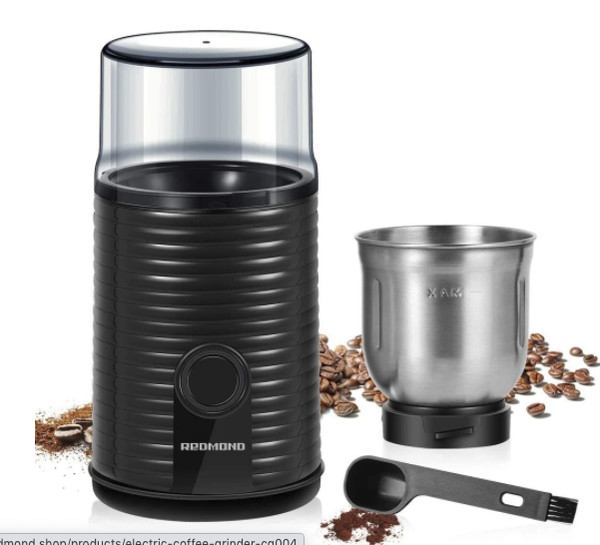 REDMOND Coffee Grinder, 160W Electric Coffee Bean Grinder CG004 Cream Photo Related