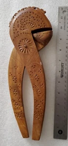 Vintage Handcarved Wooden Nutcracker Handheld Carve Big Size 12 Inch - Picture 1 of 5