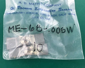 RD Mathis Micro-Electronic Source ME6B-.005W 1.88V 144A 271W Temp:1800ºC 10 pack - Picture 1 of 2