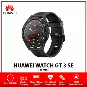 Huawei Watch GT 3 SE 46mm 1.43" Bluetooth Android iOS Smartwatch – Black/46mm - Picture 1 of 6