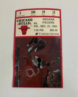 Chicago Bulls Ticket Stub v Indiana Pacers United Center December 23 1994 - Image 1 of 3
