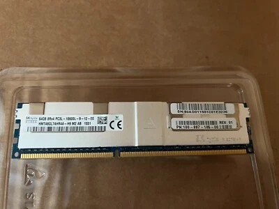 HMTA8GL7AHR4A-H9 HYNIX 64GB 8RX4 PC3L-10600L MEMORY MODULE (1X64GB) New - Image 1 of 4