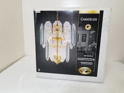 Hampton Bay Chandelier Clear Glass Panel 8 Bulbs 40 Watt Max - Image 1 of 4