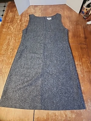 L.L. Vestido Bean Vintage Gris Tweed Lana Talla 10 Regular Foto 1 de 4