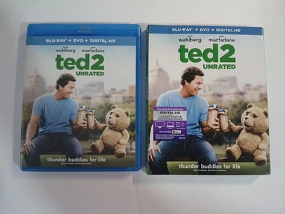 NEAR MINT DISCS Ted 2 Blu-ray 2015 2-Disc Set w/ Slipcover Wahlberg MacFarlane Foto 1 de 4