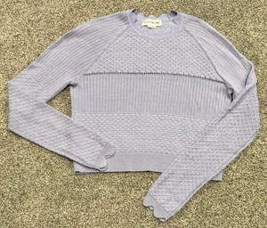 Victoria Beckham leichter lila Pullover mit Jakobsmuschelbesatz M - Bild 1 von 5