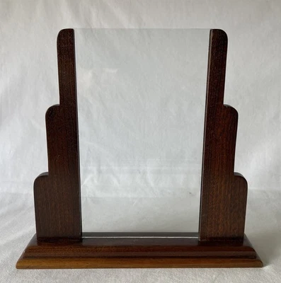 * 1 Sheet of Glass * Art Deco Antique Wooden Freestanding Skyscraper Frame & - Image 1 of 4