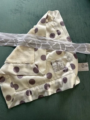 NEW Little Giraffe Lilac/White Baby Security Blanket Lovey Mini 15" Satin Trim - Image 1 of 4