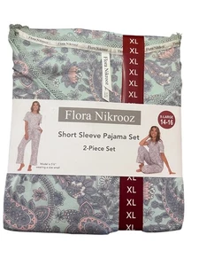 Flora Nikrooz Damengröße 14-16 X-Large Pyjama 2-teiliges Set Hose Taschen Shirt - Bild 1 von 11
